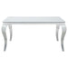 Carone Rectangular Glass Top Dining Table White and Chrome image