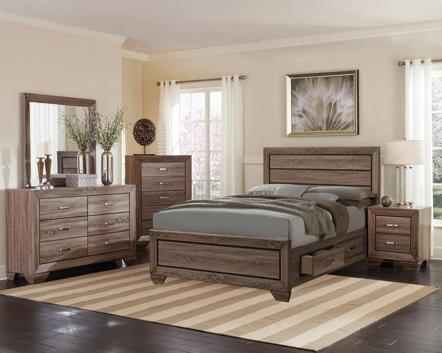 Kauffman Storage Bedroom Set with High Straight Headboard - Home Discount Furniture - NJ-linden