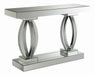 Amalia Rectangular Sofa Table with Shelf Clear Mirror image