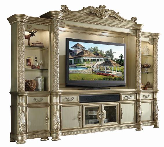 Acme Vendome Entertainment Center in Gold Patina 91310 - Home Discount Furniture - NJ-linden