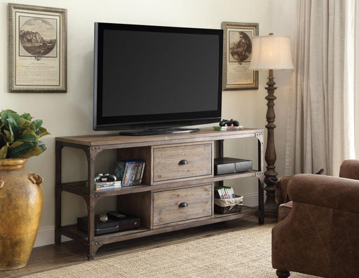 Gorden Weathered Oak & Antique Silver TV Stand image