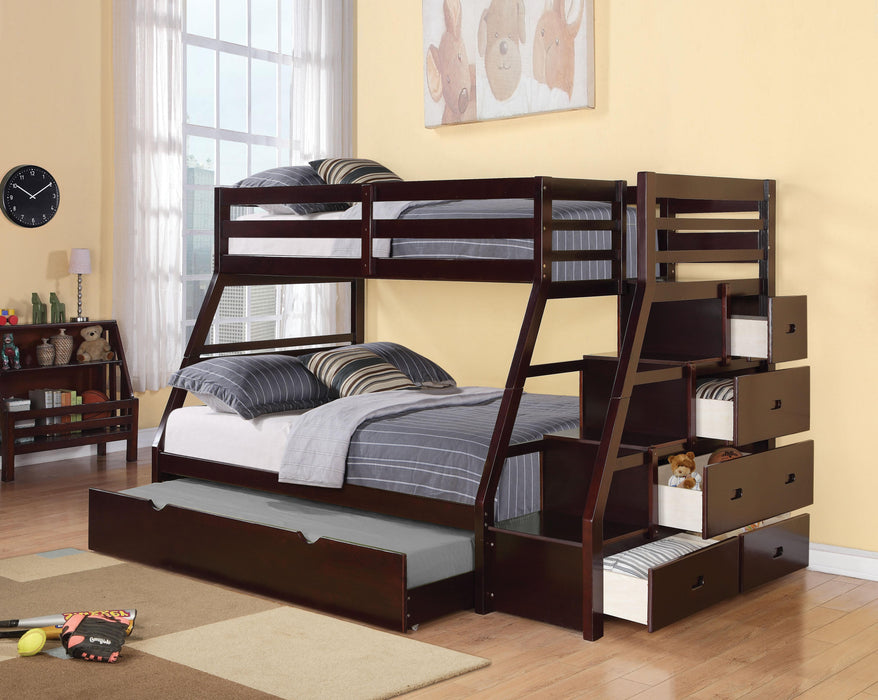 Jason Espresso Bunk Bed (Twin/Full) - Home Discount Furniture - NJ-linden