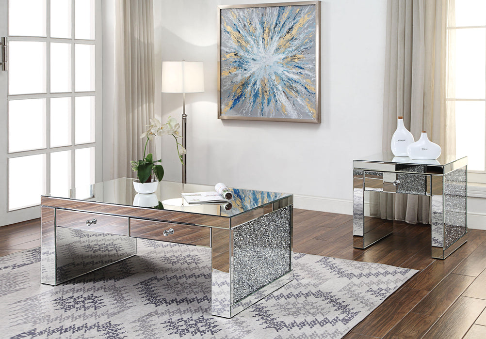 Noralie Mirrored & Faux Diamonds Coffee Table - Home Discount Furniture - NJ-linden