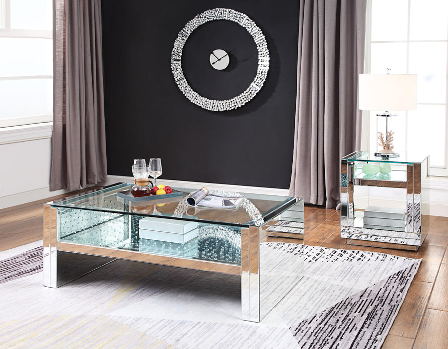 Nysa Mirrored & Faux Crystals Coffee Table - Home Discount Furniture - NJ-linden