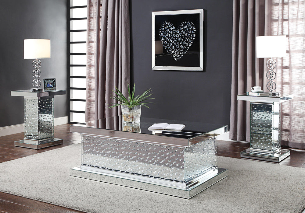 Nysa Mirrored & Faux Crystals Coffee Table - Home Discount Furniture - NJ-linden