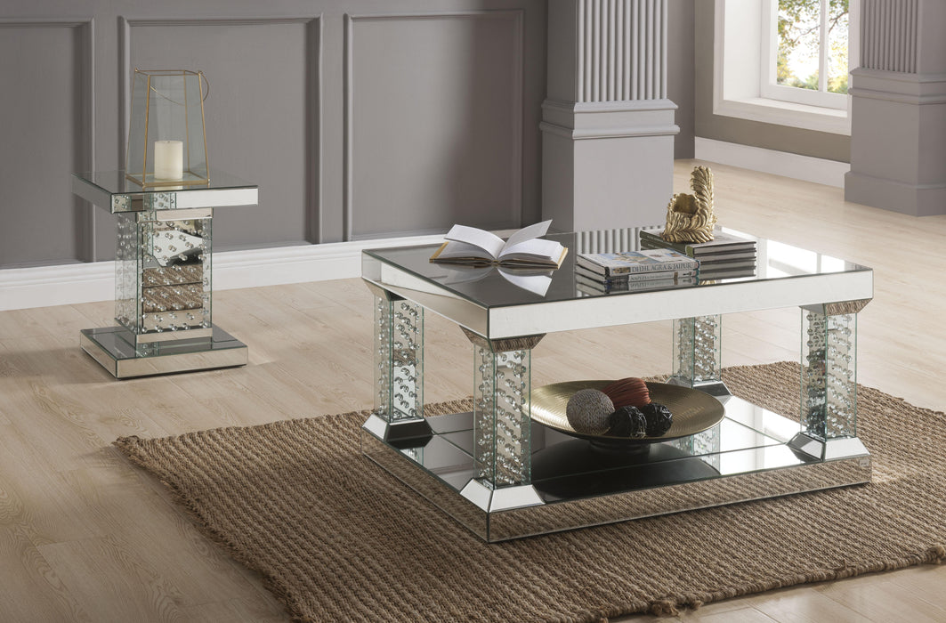 Nysa Mirrored & Faux Crystals Coffee Table - Home Discount Furniture - NJ-linden