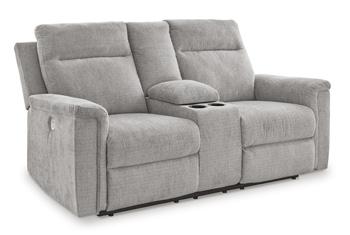 Barnsana Power Reclining Loveseat with Console - Home Discount Furniture - NJ-linden