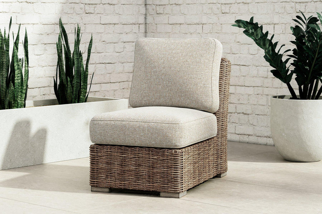 Beachcroft Outdoor Armless Chair with Cushion - Home Discount Furniture - NJ-linden