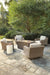 Beachcroft Beachcroft Fire Pit Table with Four Nuvella Swivel Lounge Chairs - Home Discount Furniture - NJ-linden