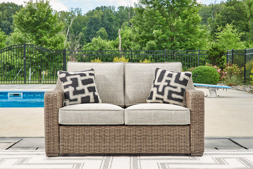 Beachcroft Outdoor Loveseat with Cushion - Home Discount Furniture - NJ-linden