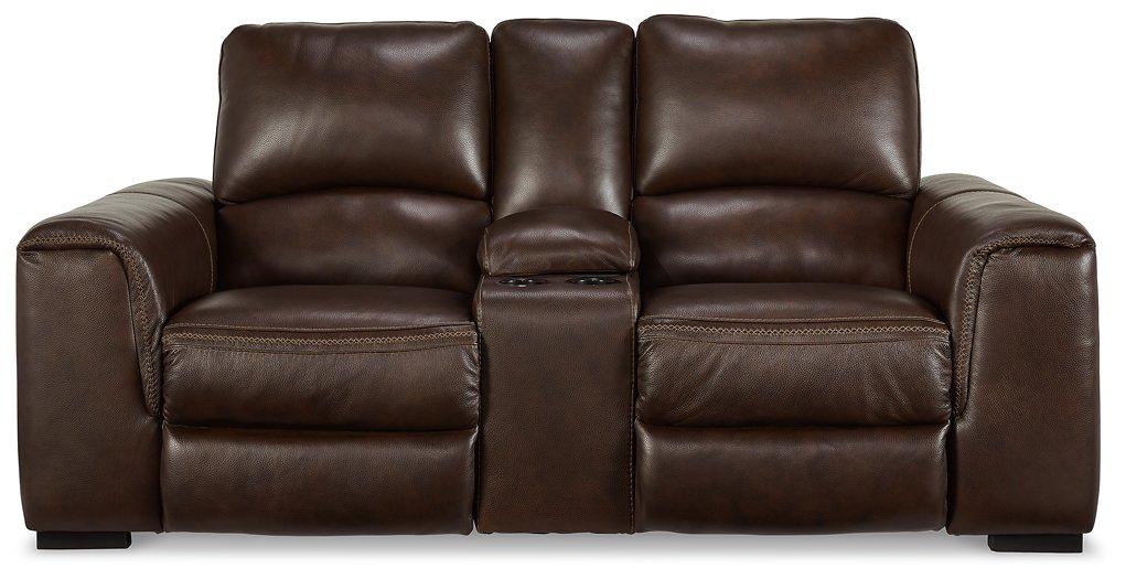 Alessandro Power Reclining Loveseat with Console - Home Discount Furniture - NJ-linden