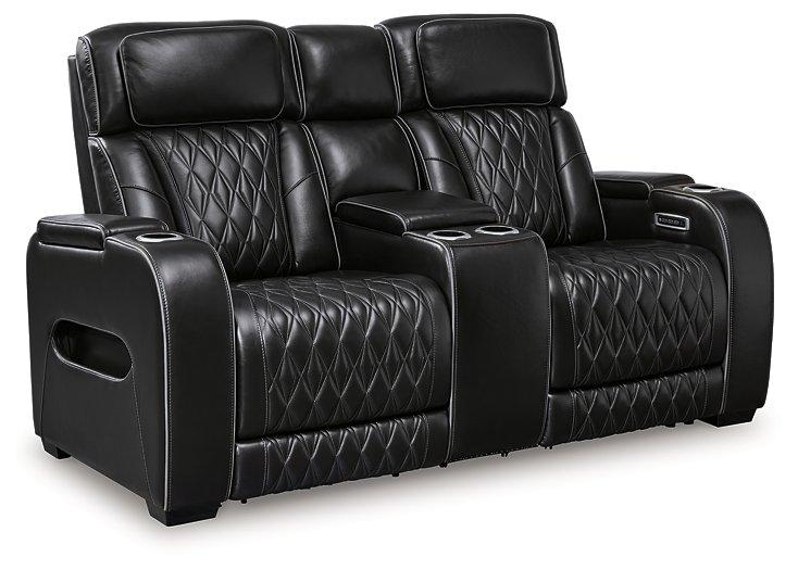 Boyington Power Reclining Loveseat with Console - Home Discount Furniture - NJ-linden