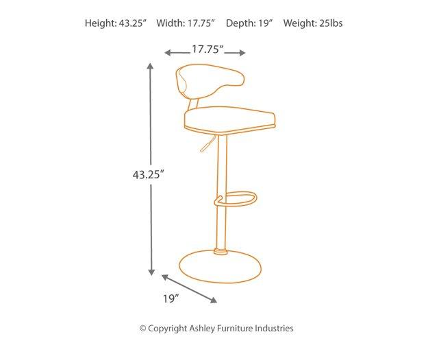 Bellatier Adjustable Height Bar Stool - Home Discount Furniture - NJ-linden