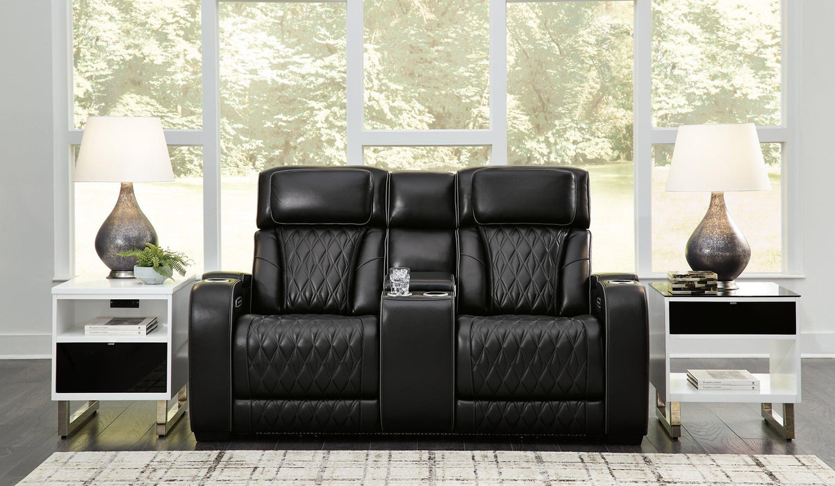 Boyington Power Reclining Loveseat with Console - Home Discount Furniture - NJ-linden