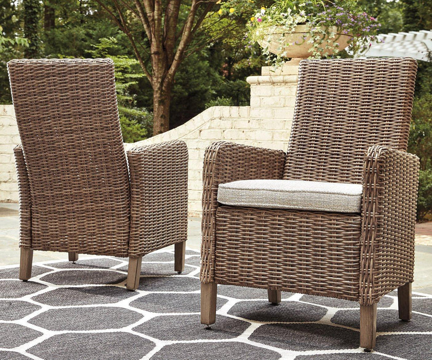 Beachcroft Outdoor Arm Chair with Cushion (Set of 2) - Home Discount Furniture - NJ-linden