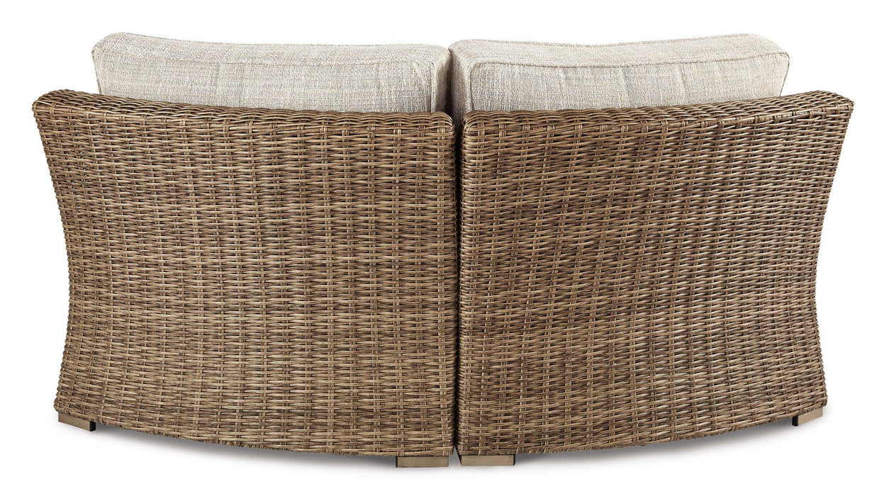 Beachcroft Outdoor Curved Corner Chair with Cushion - Home Discount Furniture - NJ-linden