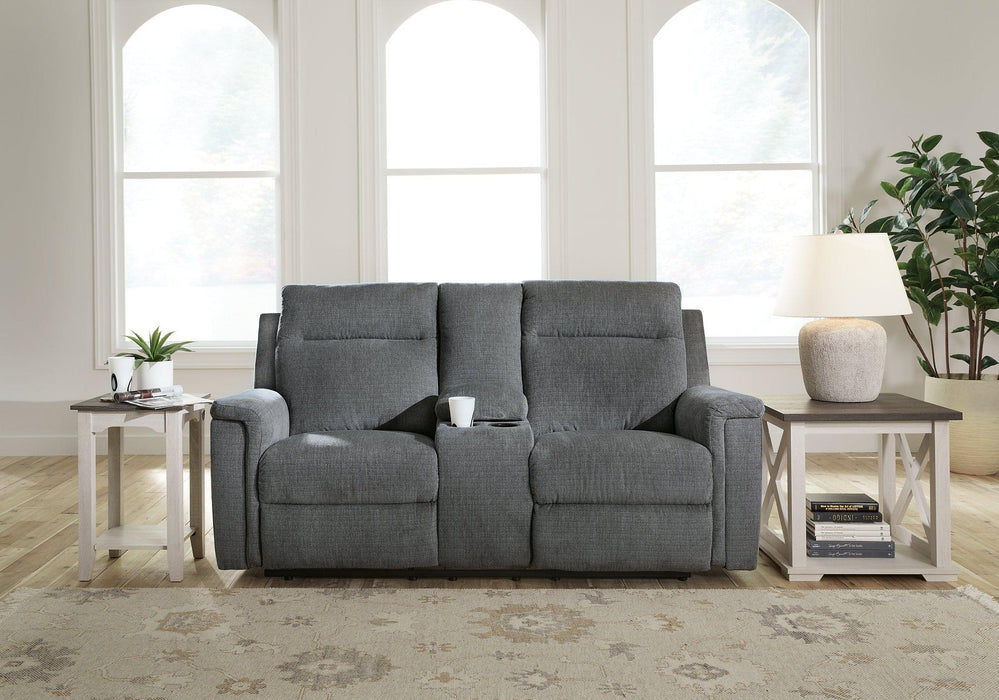 Barnsana Power Reclining Loveseat with Console - Home Discount Furniture - NJ-linden