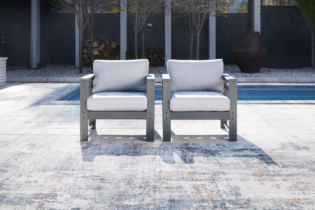 Amora Outdoor Lounge Chair with Cushion (Set of 2) - Home Discount Furniture - NJ-linden