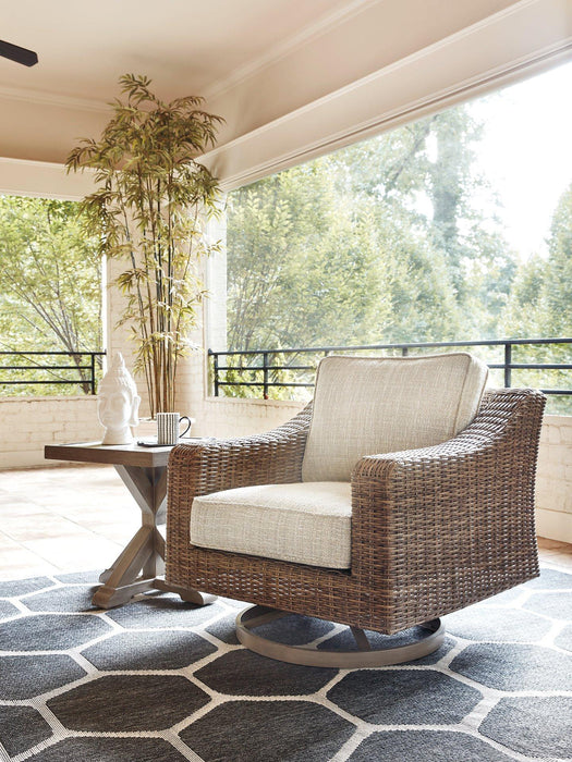 Beachcroft Outdoor Swivel Lounge with Cushion - Home Discount Furniture - NJ-linden