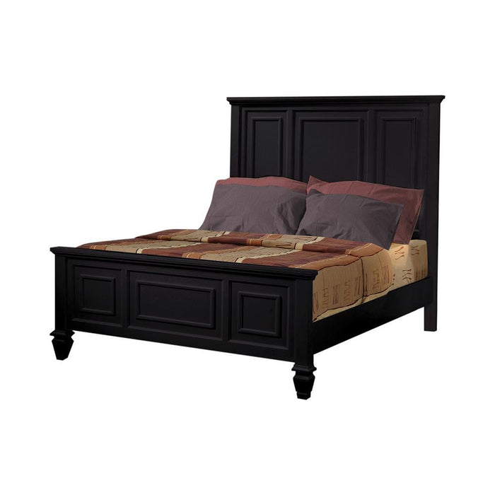 Sandy Beach Eastern King Panel Bed with High Headboard Black - Home Discount Furniture - NJ-linden