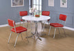 Retro Round Dining Table Glossy White and Chrome - Home Discount Furniture - NJ-linden