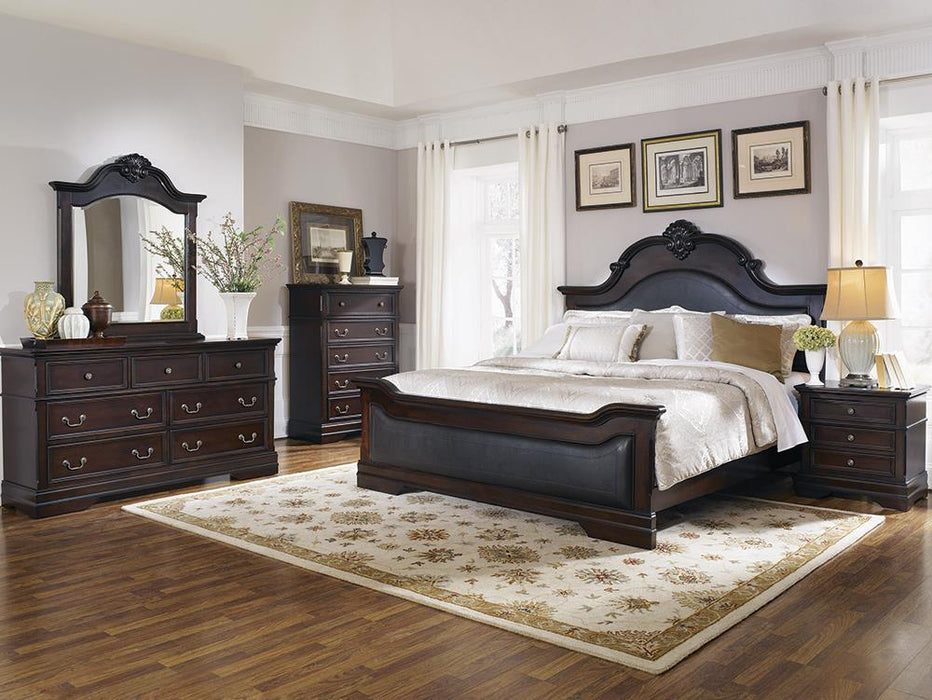 Cambridge Queen Panel Bed Cappuccino and Brown - Home Discount Furniture - NJ-linden