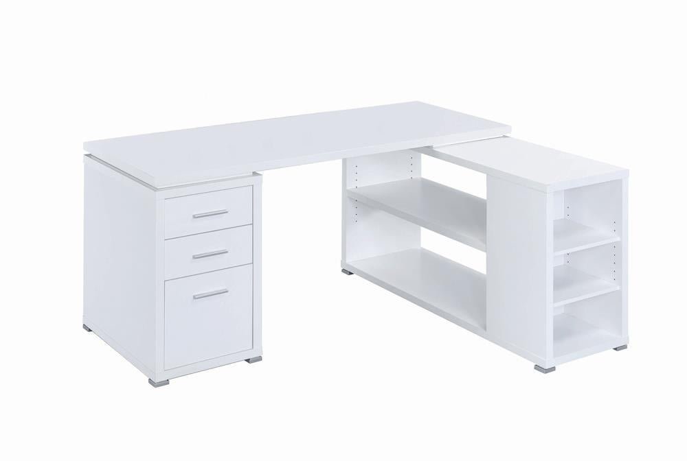 Yvette L-shape Office Desk White - Home Discount Furniture - NJ-linden