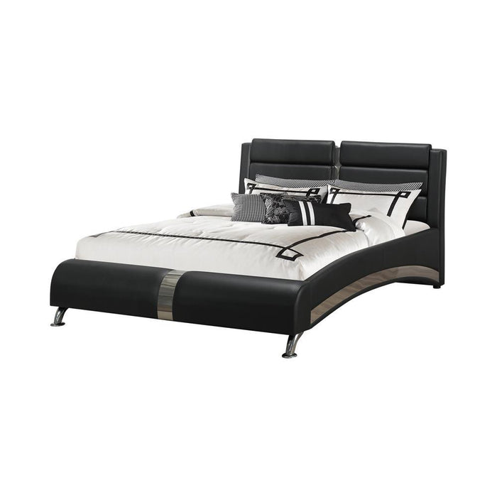 Jeremaine California King Upholstered Bed Black - Home Discount Furniture - NJ-linden