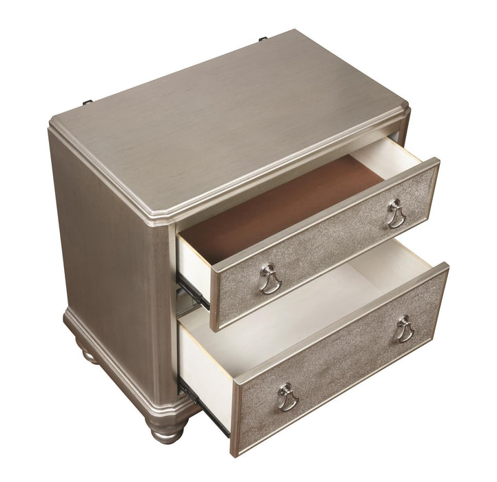 Bling Game 2-drawer Nightstand Metallic Platinum - Home Discount Furniture - NJ-linden