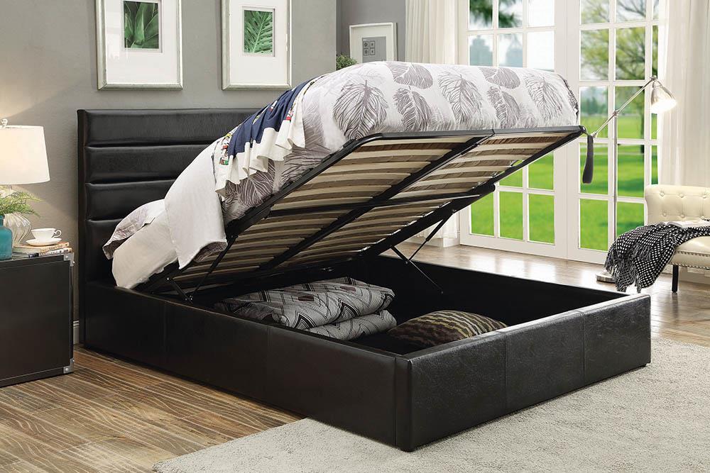 Riverbend Queen Upholstered Storage Bed Black - Home Discount Furniture - NJ-linden