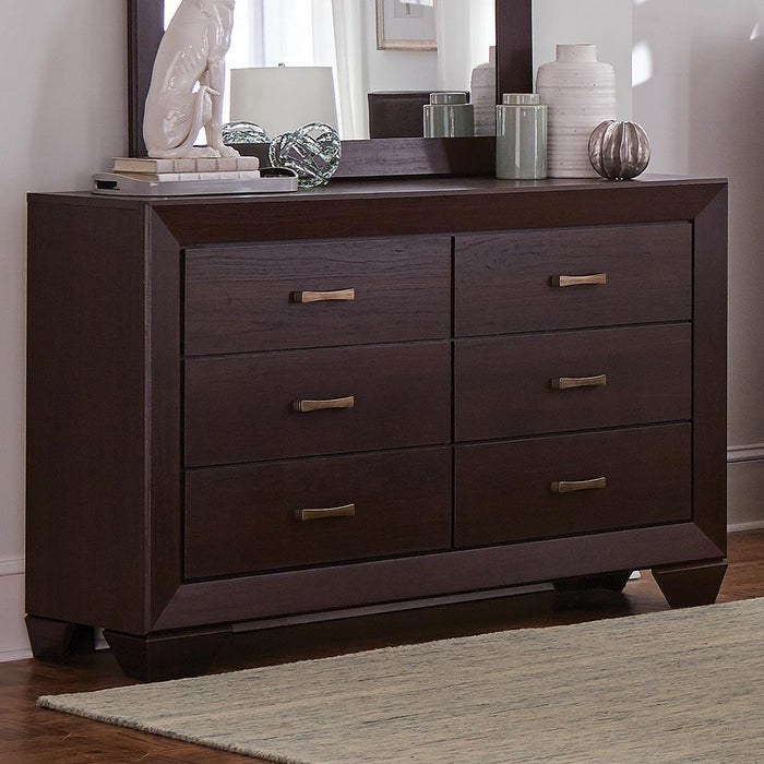 Kauffman 6-drawer Dresser Dark Cocoa