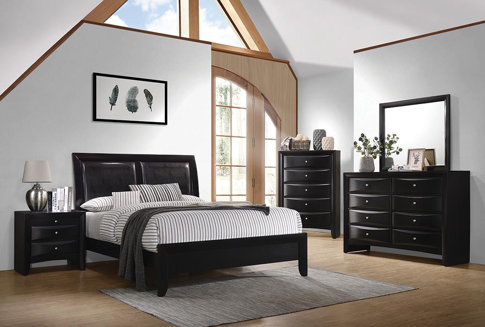 Briana Queen Upholstered Panel Bed Black - Home Discount Furniture - NJ-linden