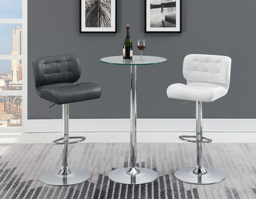 Abiline Glass Top Round Bar Table Chrome - Home Discount Furniture - NJ-linden