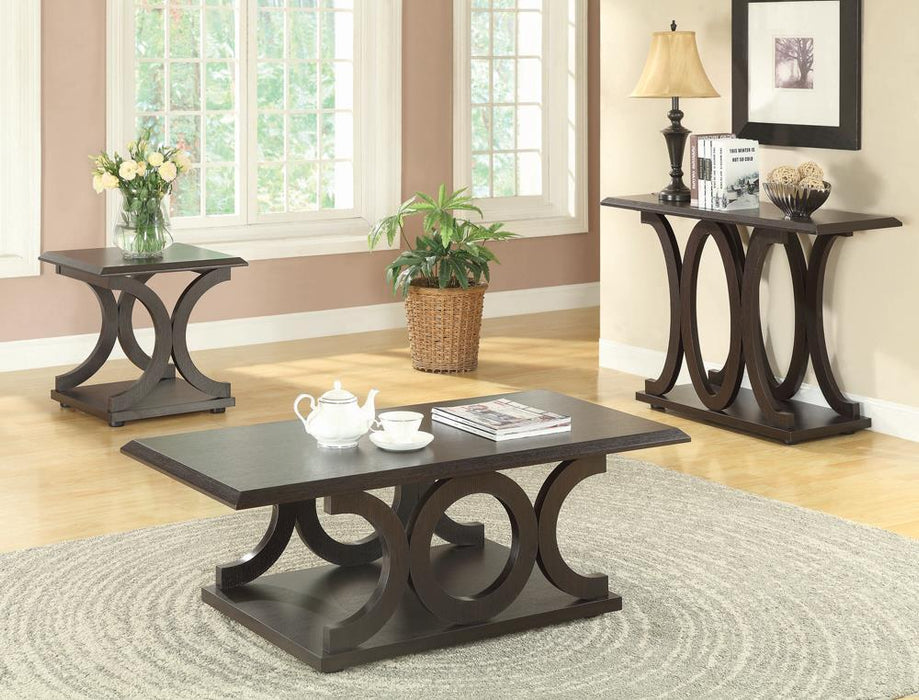 Shelly C-shaped Base End Table Cappuccino - Home Discount Furniture - NJ-linden