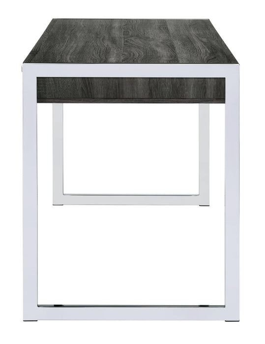 Wallice 2-drawer Writing Desk Weathered Grey and Chrome - Home Discount Furniture - NJ-linden