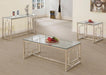 Merced Rectangle Glass Top Sofa Table Nickel - Home Discount Furniture - NJ-linden