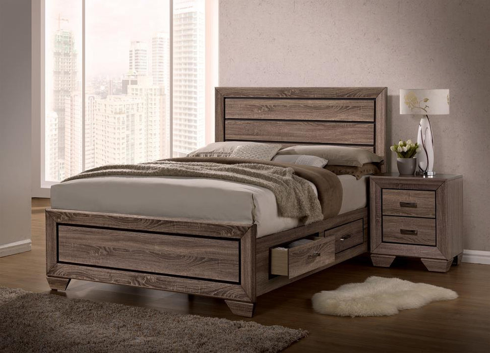 Kauffman Eastern King Panel Bed Washed Taupe - Home Discount Furniture - NJ-linden