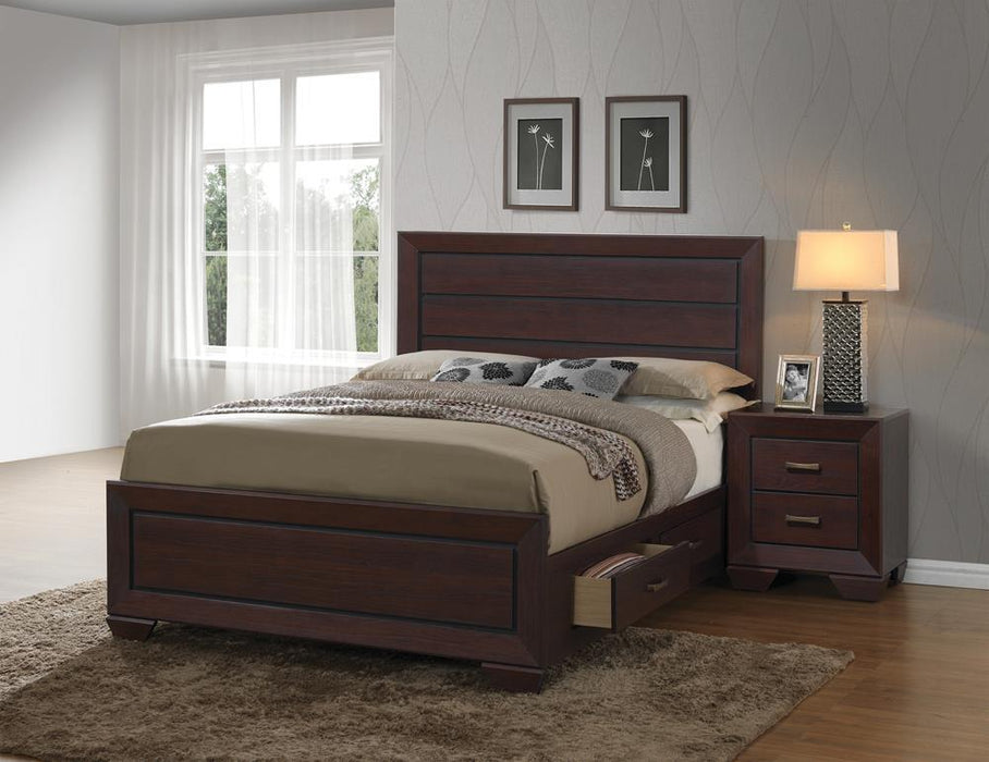 Kauffman Queen Storage Bed Dark Cocoa - Home Discount Furniture - NJ-linden