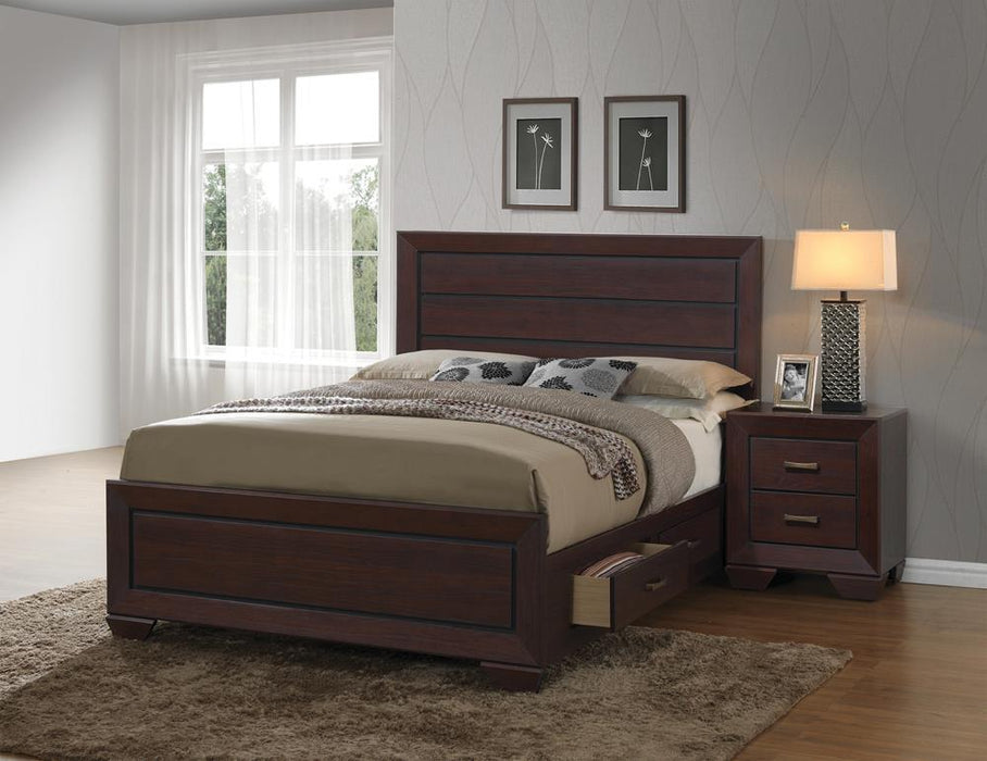 Kauffman Eastern King Storage Bed Dark Cocoa - Home Discount Furniture - NJ-linden