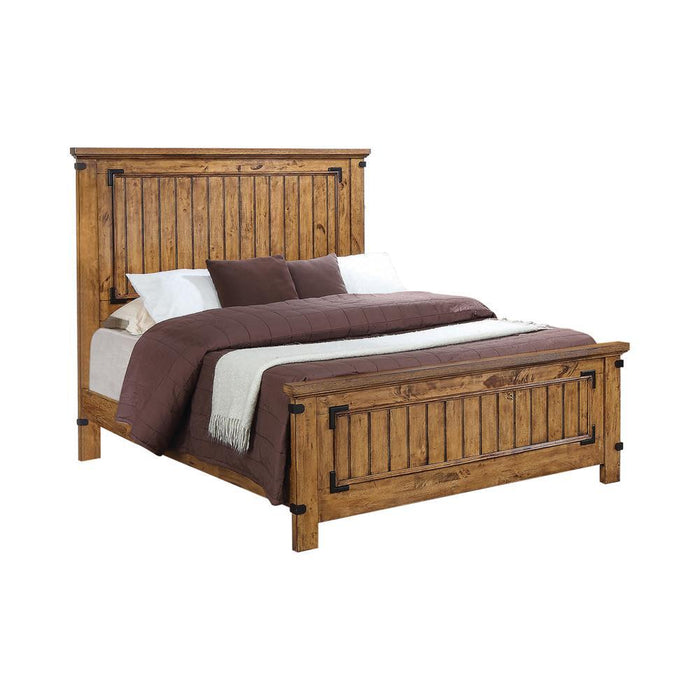 Brenner Queen Panel Bed Rustic Honey - Home Discount Furniture - NJ-linden