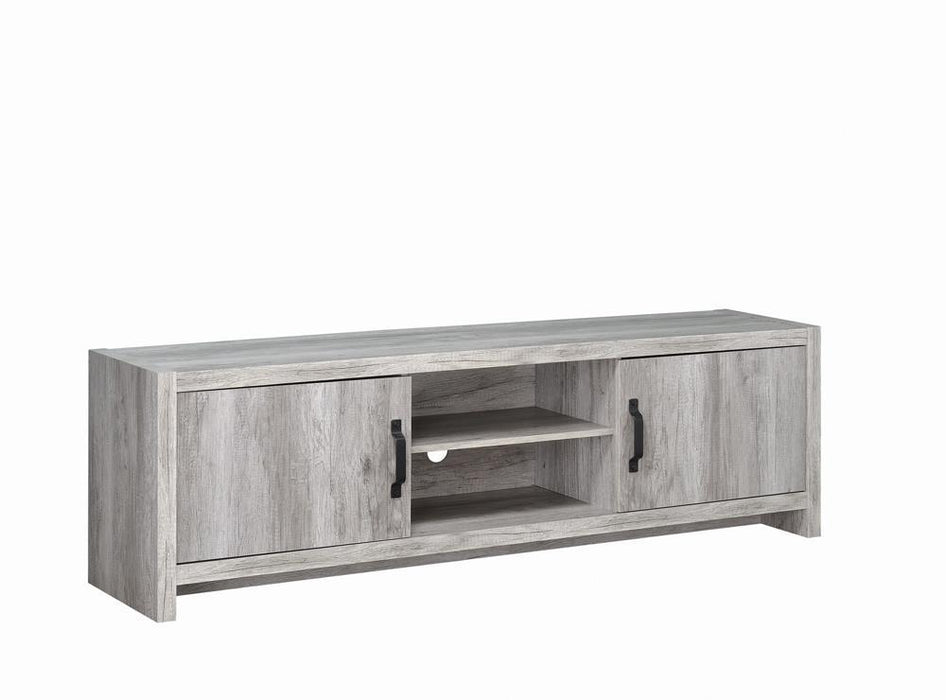 Burke 2-drawer TV Console Grey Driftwood - Home Discount Furniture - NJ-linden