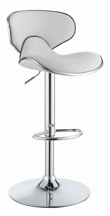 Edenton Upholstered Adjustable Height Bar Stools White and Chrome (Set of 2) - Home Discount Furniture - NJ-linden