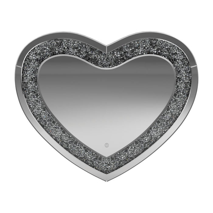 Aiko Heart Shape Wall Mirror Silver - Home Discount Furniture - NJ-linden