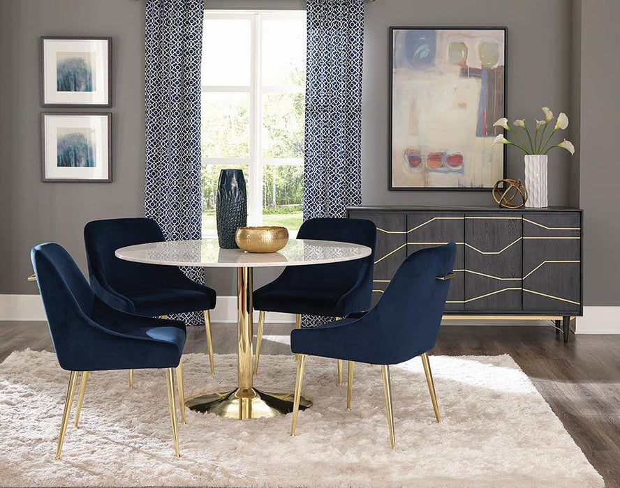 Mayette Side Chairs Dark Ink Blue (Set of 2) - Home Discount Furniture - NJ-linden