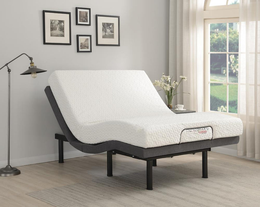 Negan Queen Adjustable Bed Base Grey and Black - Home Discount Furniture - NJ-linden