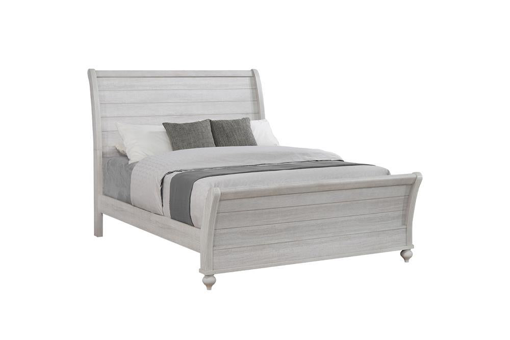 Stillwood Queen Sleigh Panel Bed Vintage Linen - Home Discount Furniture - NJ-linden