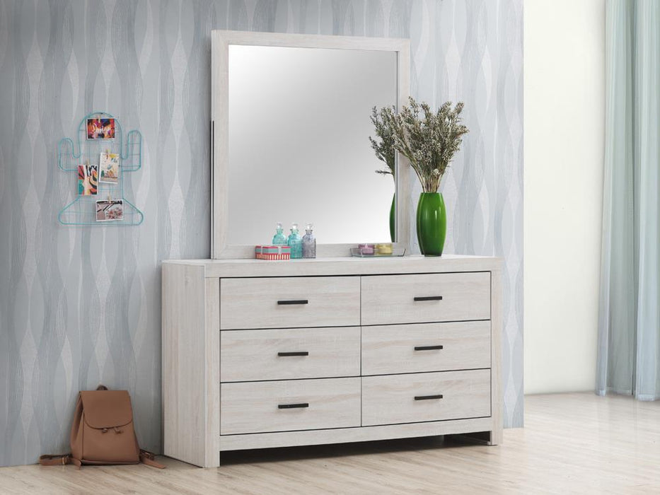 Brantford Rectangle Dresser Mirror Coastal White - Home Discount Furniture - NJ-linden