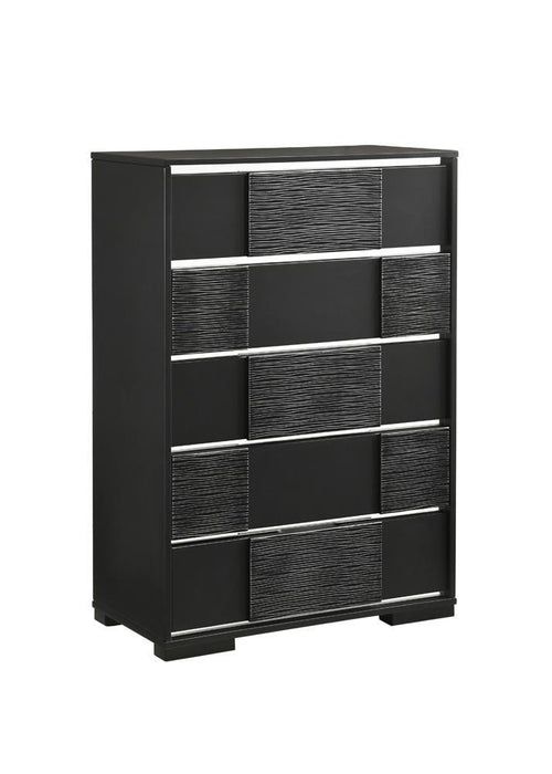 Blacktoft 5-drawer Chest Black - Home Discount Furniture - NJ-linden