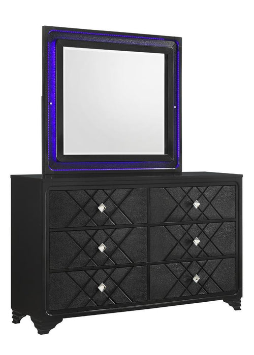 Penelope Rectangular Dresser Mirror Black - Home Discount Furniture - NJ-linden