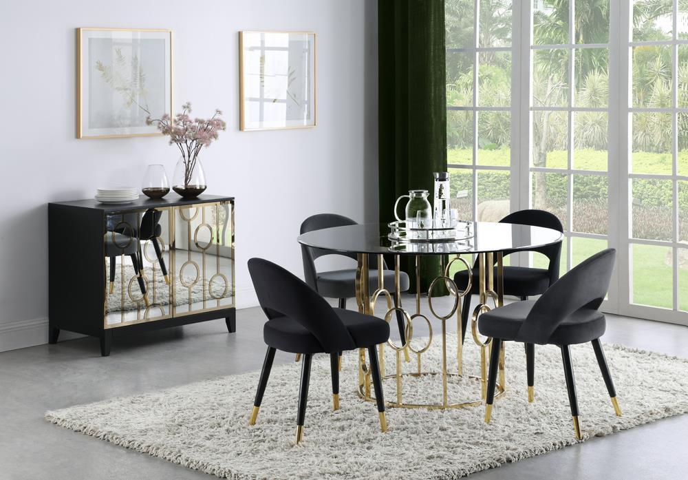 Lindsey Arched Back Upholstered Side Chairs Black (Set of 2) - Home Discount Furniture - NJ-linden